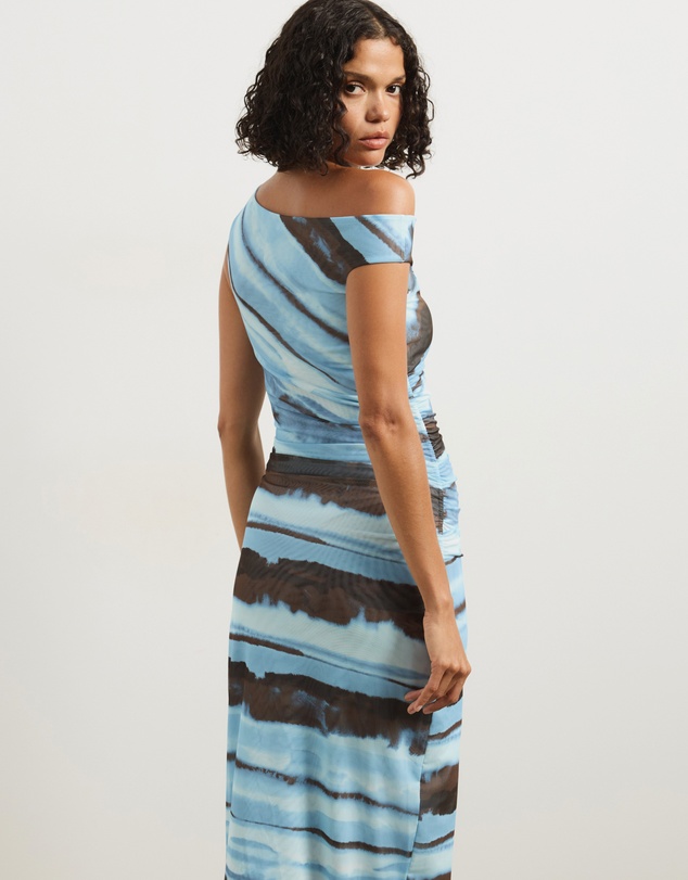 Atmos&Here - Koda Mesh Off Shoulder Midi Dress