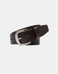 Buckle - Bushman. Australian Made Full Grain Natural Leather Belt. 38mm width.