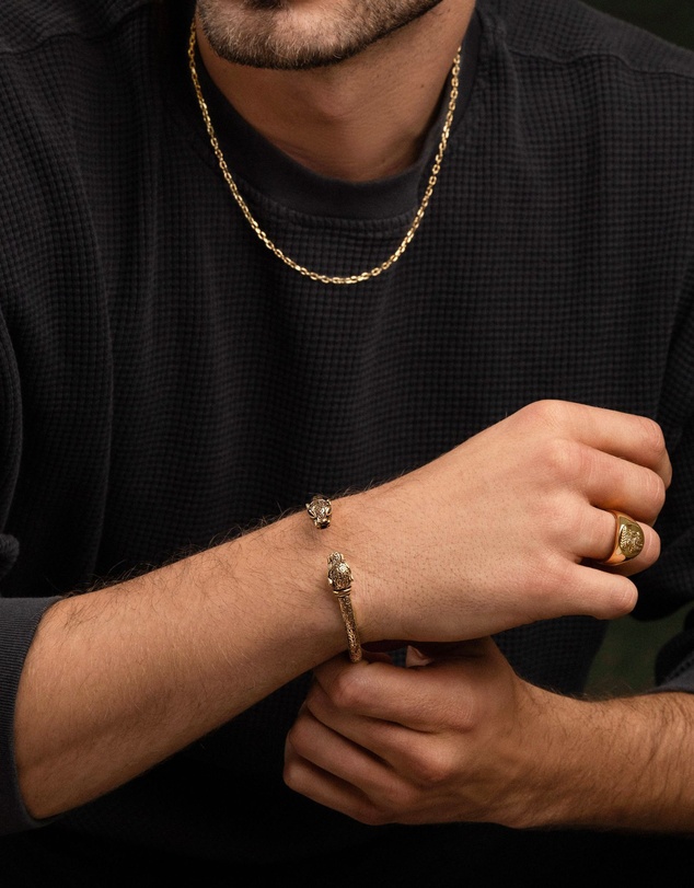 Nialaya Jewellery - Men's Adorned Panther Bangle