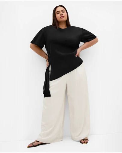 City Chic - Zanzibar Asymmetrical Side Tie Tee