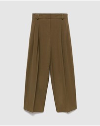 M.N.G - Wide-Leg Mid-Rise Pleated Trousers