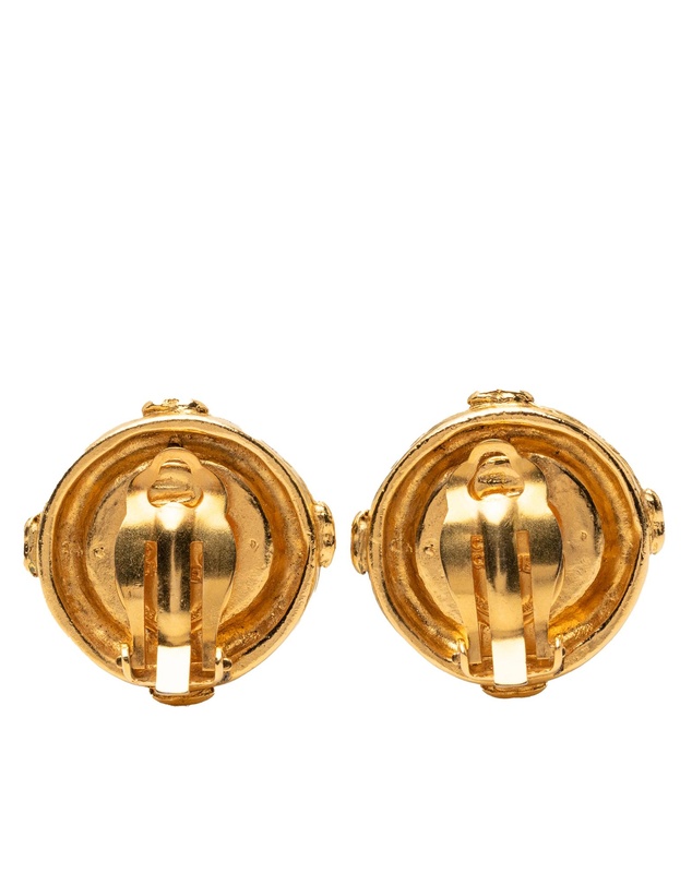 Pre-Loved by Azura Reborn - Pre-Loved Gold Plated CC Round Clip On Earrings