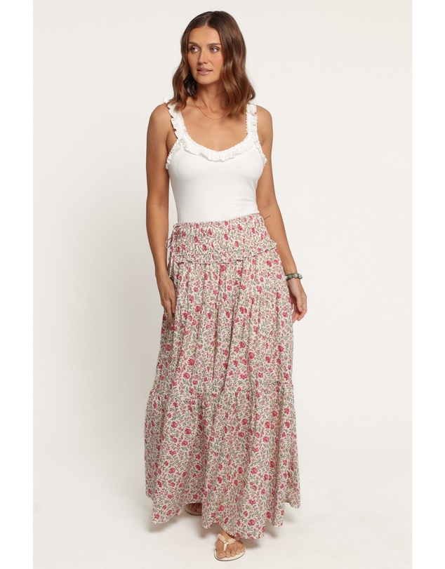 Petal & Pup - Dakari Smocked Waist Maxi Skirt - Pink Green Floral