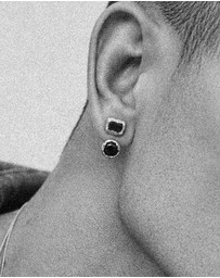 Haze & Glory - ICONIC EXCLUSIVE - Two-Stone Curved Ear Jacket in Oxidized Silver