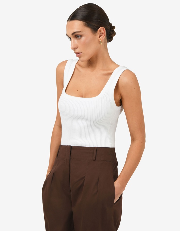 Forcast - Ella Square Neck Rib Knit