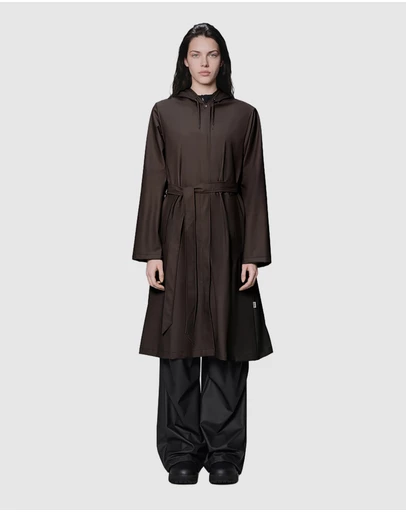 RAINS - Women's A-Line Longer Jacket Bark