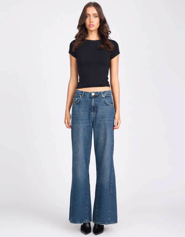 ONE TEASPOON - Cruisers Mid Waist Bootcut Flare Denim Jeans - Colorado Blue