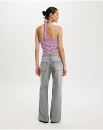 Cotton On - Belted Low Rise Straight Jean