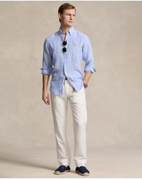 Polo Ralph Lauren - Custom Fit Striped Linen Shirt- ICONIC EXCLUSIVE