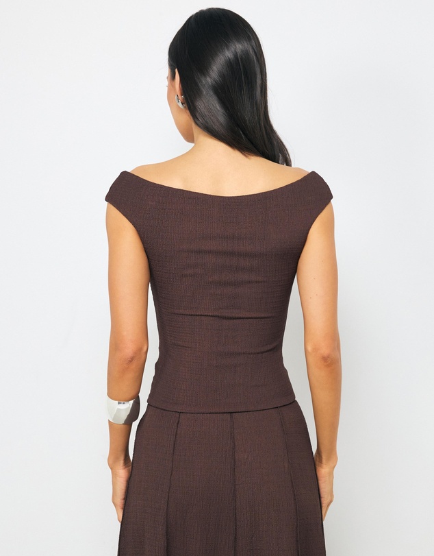 AERE - Bella Off Shoulder Ruched Top