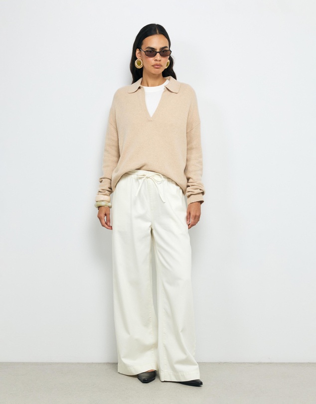 AERE - Asha Merino Wool Blend Polo Knit