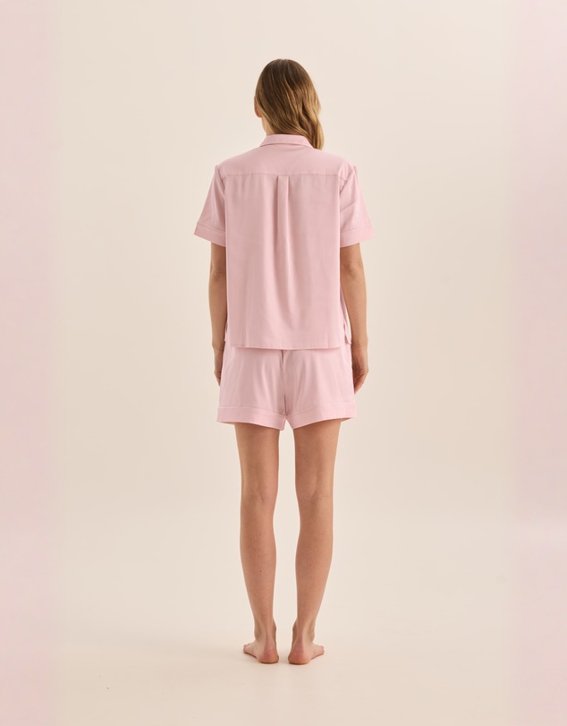 Gingerlilly - Sonia Pink Satin Short PJ Set