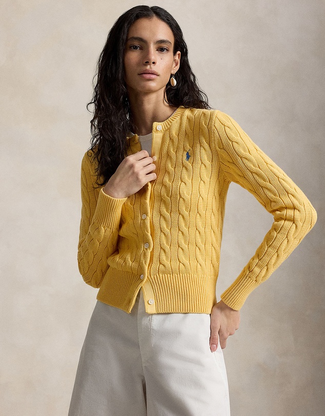 Polo Ralph Lauren - Cable-Knit Cotton Crewneck Cardigan