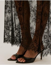 Tussah - Opal Satin Lace Trim Maxi Skirt