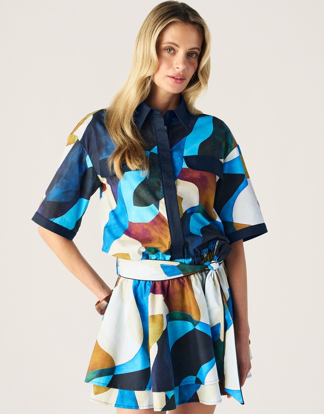 MOS The Label - Celestia Print Ruffle Mini Dress