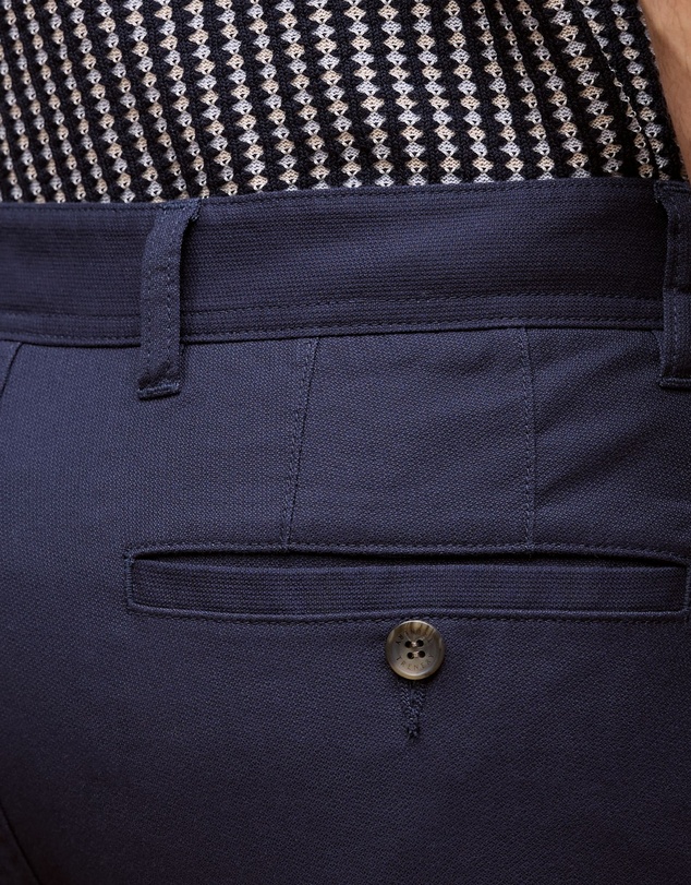 Trenery - Tailored Fit Dobby Twill Pant in Navy