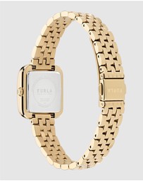 Furla - Diamante 27.5mm Square Green Dial with Gold-Tone Bracelet