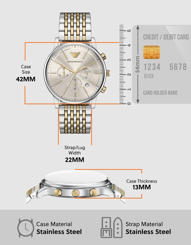 Emporio Armani - Two Tone Chronograph Watch