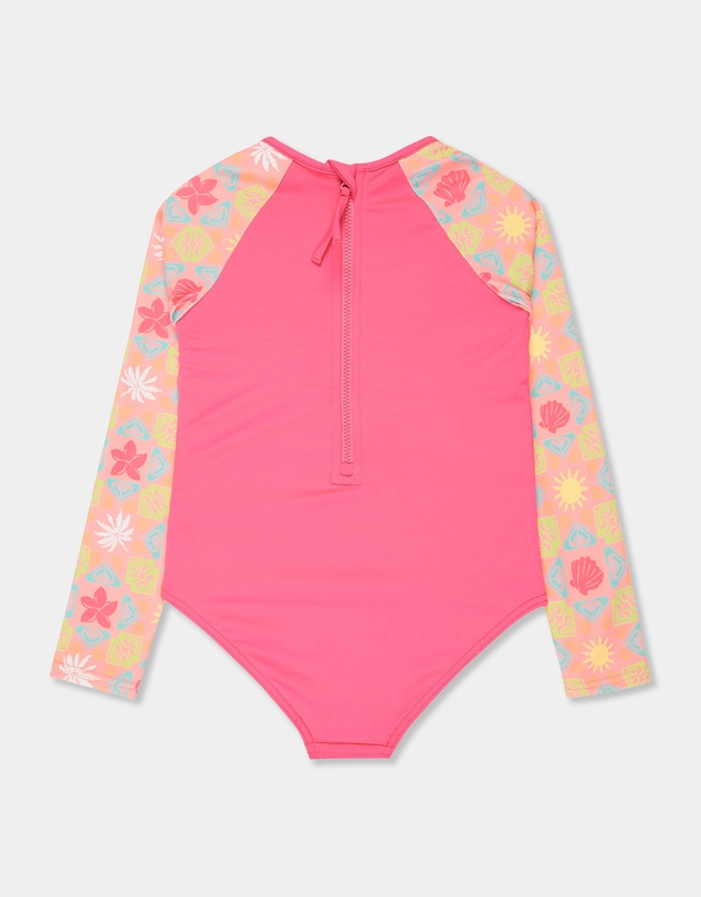 Roxy - Girls 2 to 7 Check Long Sleeve One Piece Rash Vest