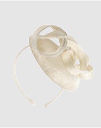 Max Alexander - Pillbox Cream Racing Fascinator