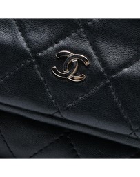 Pre-Loved by Azura Reborn - Pre-Loved Quilted Lambskin CC Beauty Foldover Clutch
