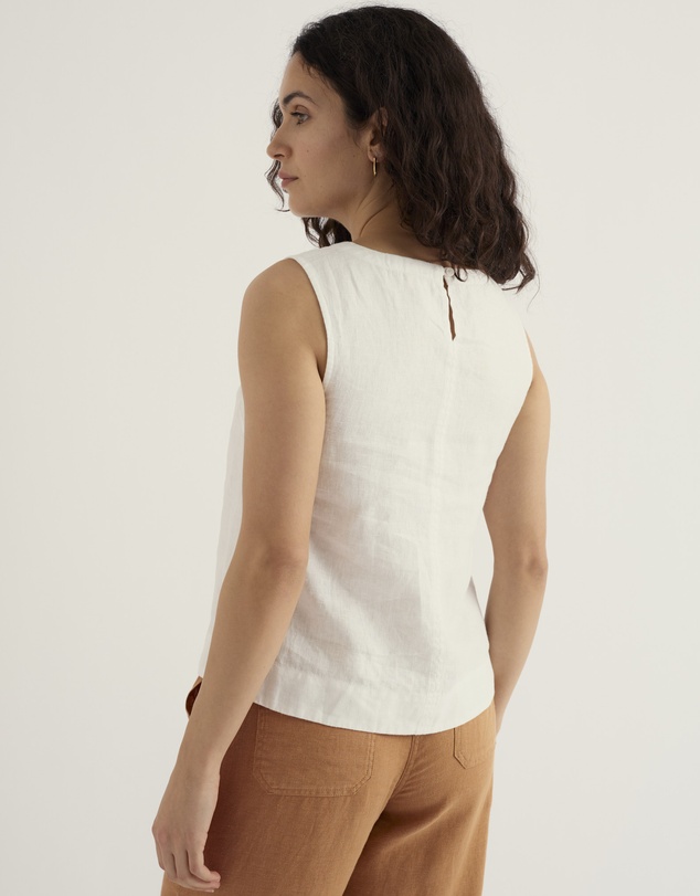Seasalt - Seasalt Cornwall White Lighthouse Station Linen Vest