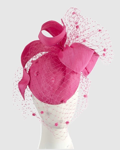 Max Alexander - Fuchsia Pillbox with Veil Fascinator