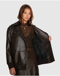 Belle & Bloom - Desert Moon Leather Bomber Jacket