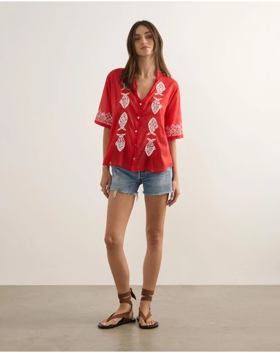 Auguste The Label - Sardine Embroidered Blouse