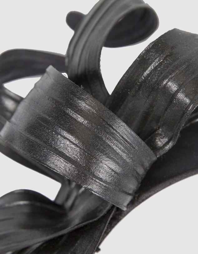 Max Alexander - Leather Leafs Black Headband Fascinator