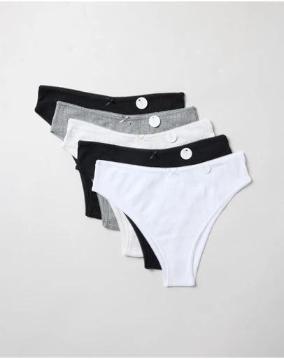 Cotton On Body - 5-Pack Cotton Pointelle Cheeky Briefs