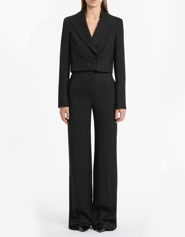 Carla Zampatti - Black Starlight Twill Wide Leg Pant