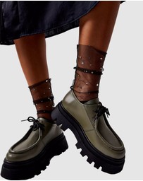 High Heel Jungle - Starry Sky Tulle Socks - Black