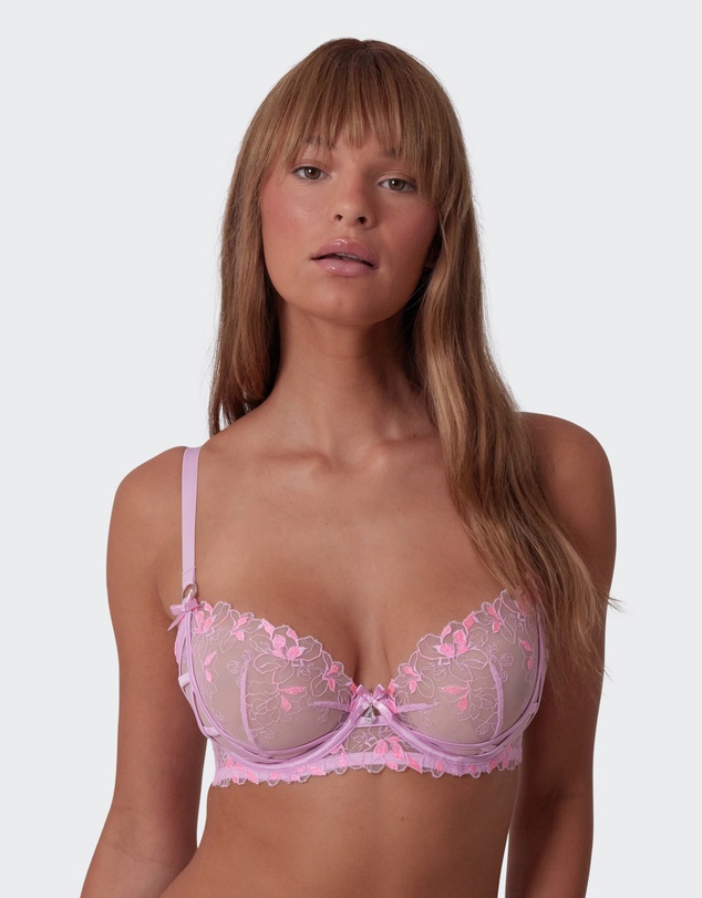 Bras N Things - Enchanted Cherry Blossom Avenue Underwire Bra-Lilac / Pink