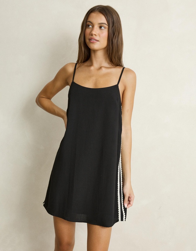 Rhythm - Linen Lace Slip Mini Dress