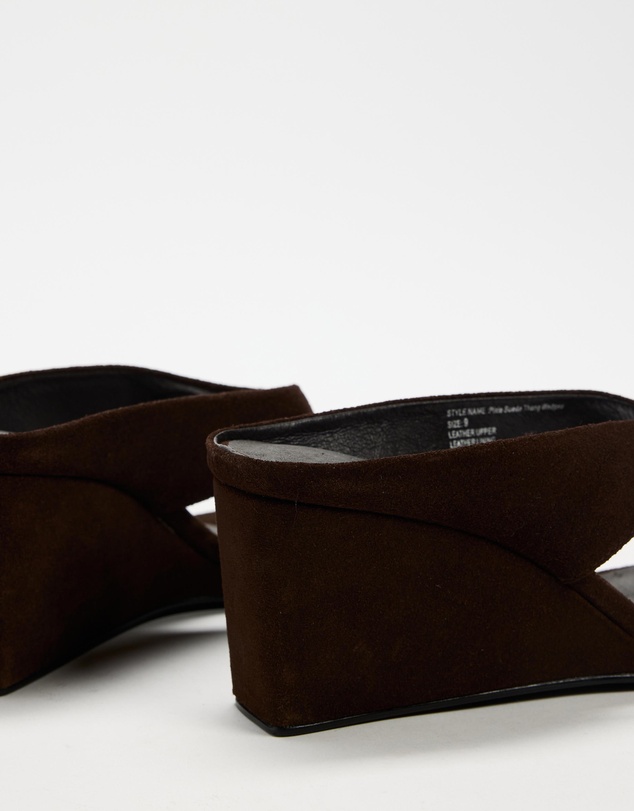 AERE - Pixie Suede Thong Wedges - Women's
