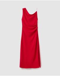 M.N.G - Asymmetric Side Ruched Dress