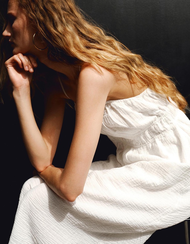 M.N.G - Crinkled Muslin Dress
