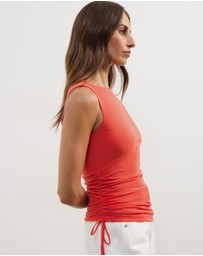 Atmos&Here - June Gathered Waist Mesh Tank
