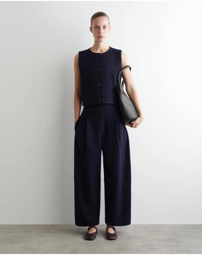 COS - Boiled-Wool Barrel-Leg Trousers