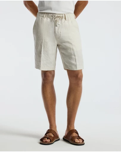 Calibre - Washed Linen Shorts Natural