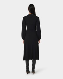Forcast - Lara Collar Midi Knit Dress