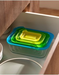 Joseph Joseph - Nest™ Glass 4-piece Food Storage Set (Multicolour)
