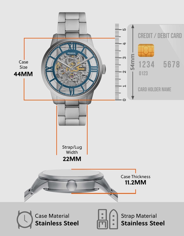 Fossil - Townsman Silver Tone Analogue Watch