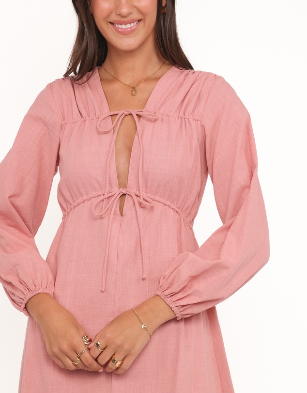 Petal & Pup - Riven Long Sleeve Maxi Dress - Pink