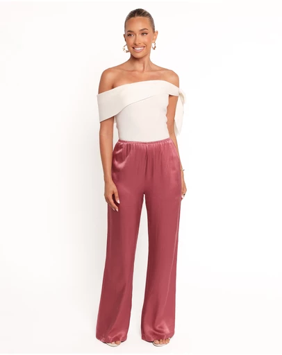 Petal & Pup - Carissa Satin Pants - Dusty Rose