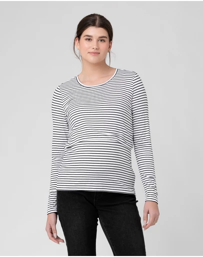 Ripe Maternity - Stripe Layered Nursing Top