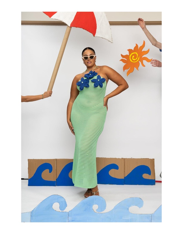 The Wolf Gang - La Monada Knit Maxi Dress - Aquamarine