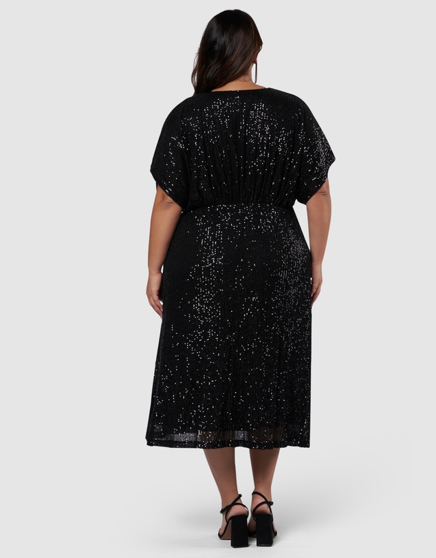Pink Dusk by Curve Project - Want you Sequin Midi Dress