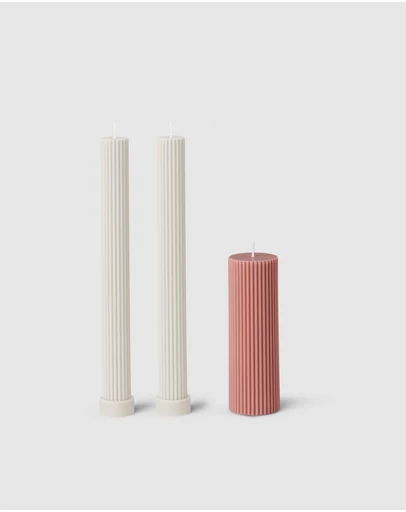 Black Blaze - Column Pillar Candle Combo